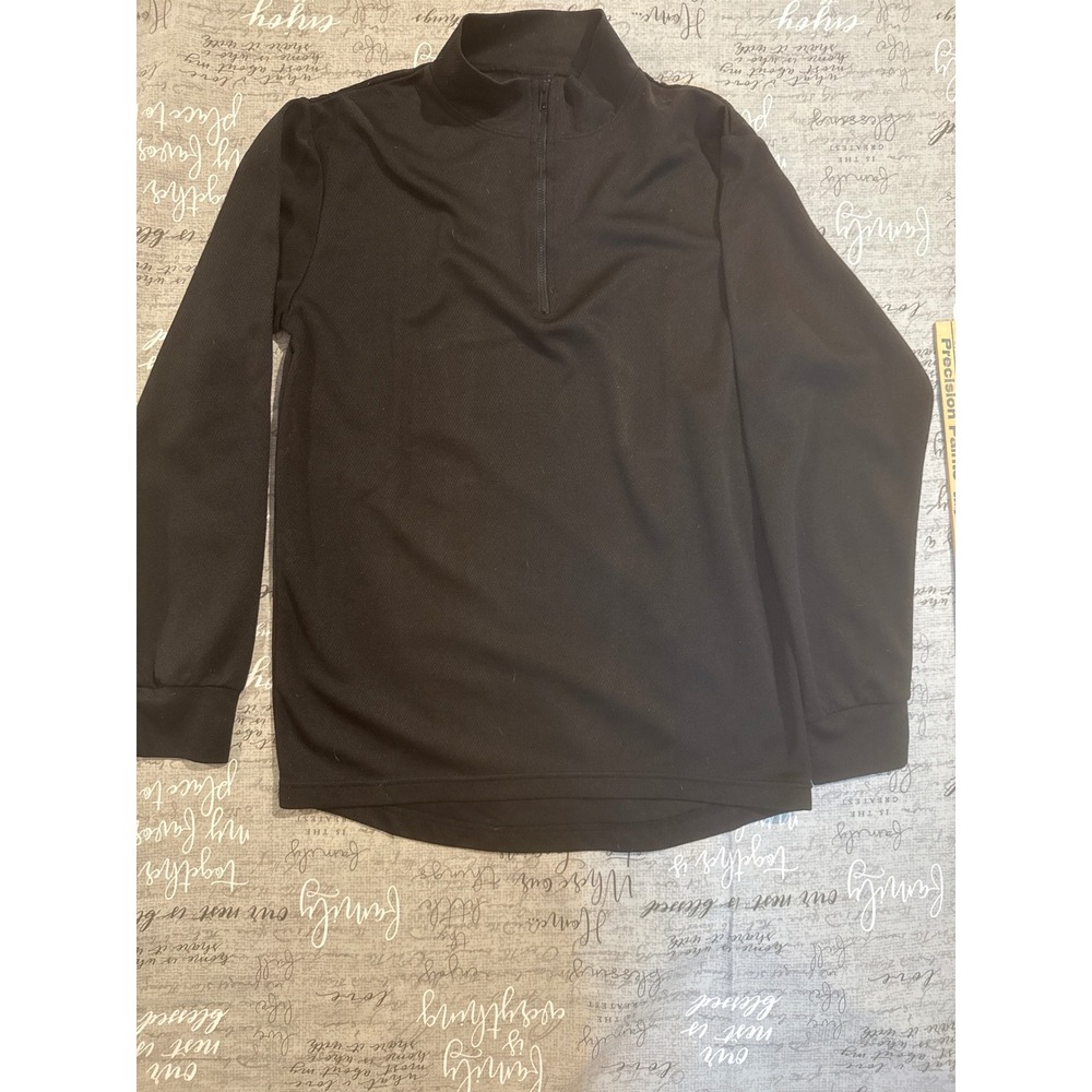 Wic-Tec Performance Apparel Black Quarter Zip Mock Neck Long Sleeve Top XL
